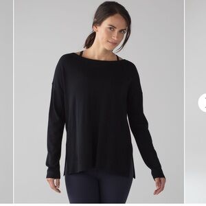 Like New- Lululemon- Well Being LS Cashmere Mix Sweater - Sz 12(Approx)- Black